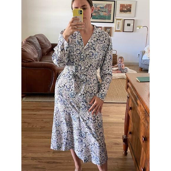 Vintage Retro Floral Shirt Dress Button Front Made in Italy - Picture 1 of 9